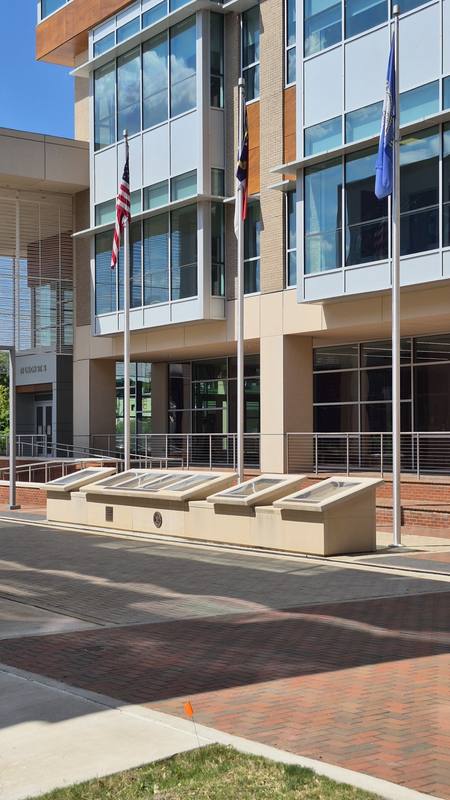 Declaration of Rights flags at Cabarrus County Courthouse 61 Union St S Concord NC